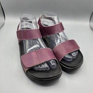 Alegria Sandals Womens 39 Purple Leather Platform Straps Ankle Comfort Shoes